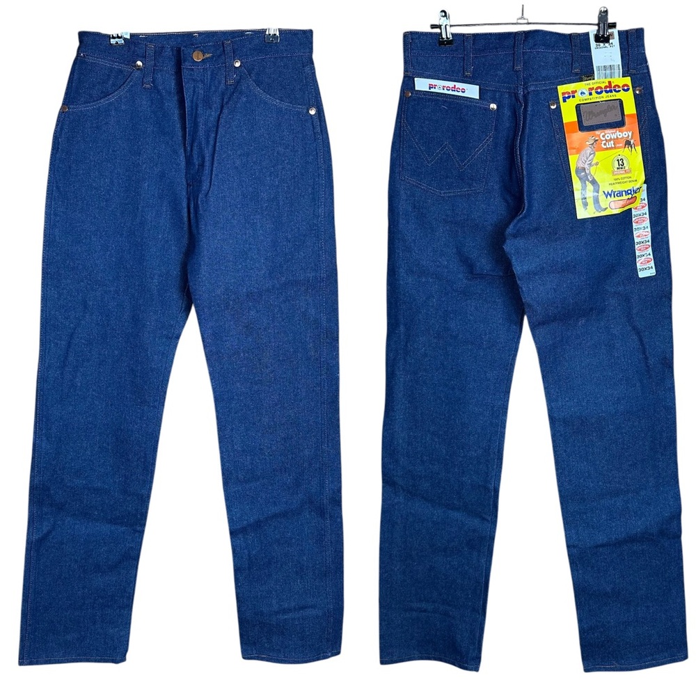 Vintage 90s Wrangler Cowboy Cut ProRodeo Dark Wash Heavyweight Denim Jeans 30x34
